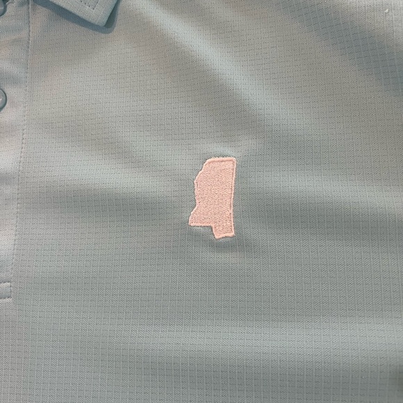 Men’s Cutter and Buck Blue Golf Shirt with Mississippi Logo - Picture 6 of 7